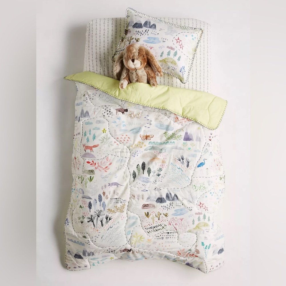 Mapped Adventure Toddler Quilt + Sham - Rare + Out of Stock Online